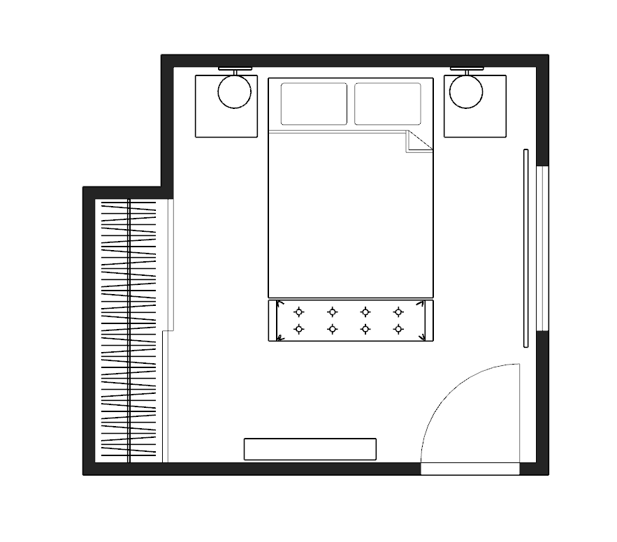 Floor Plan with furniture. 