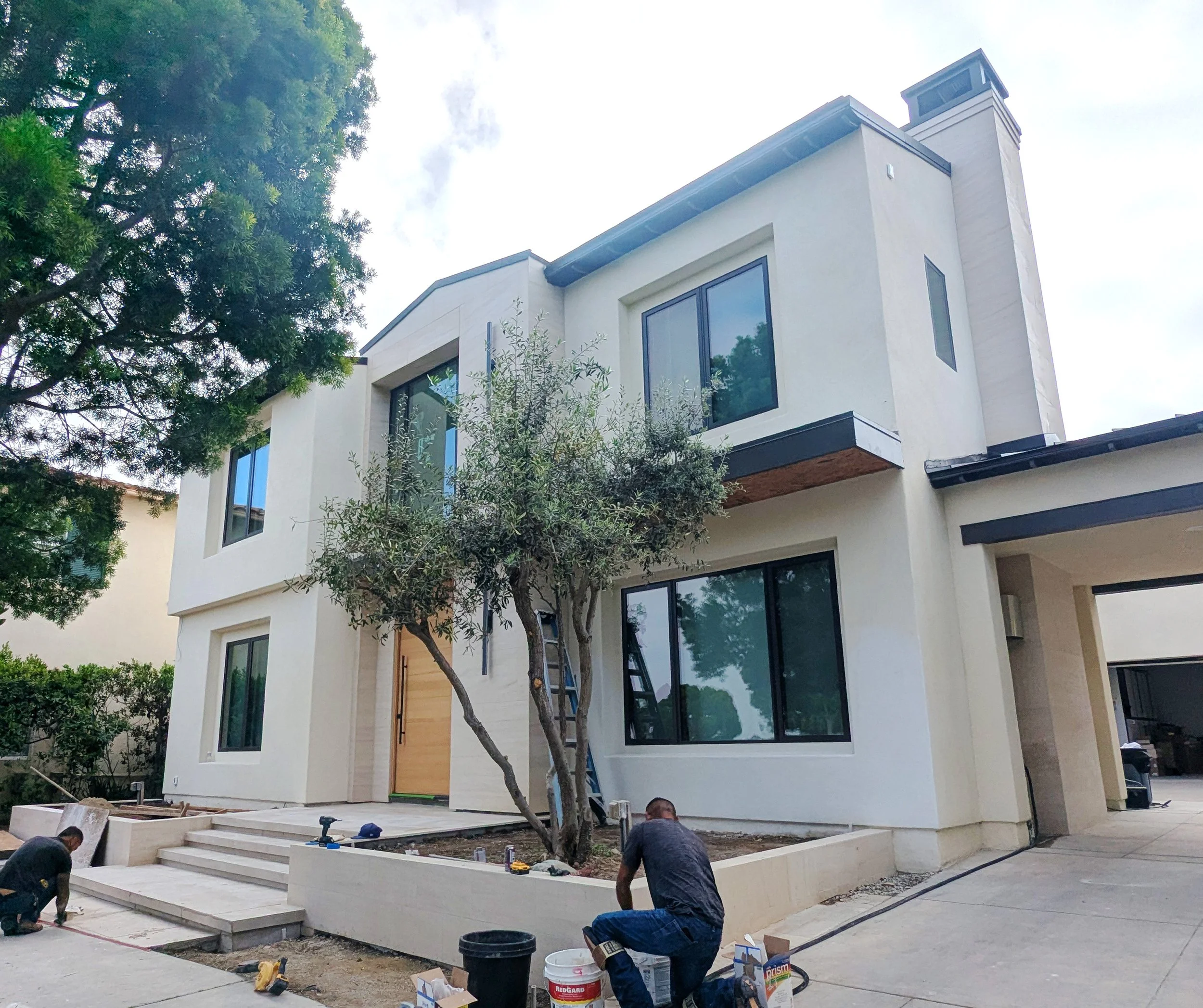 Exterior of the home, near completion.