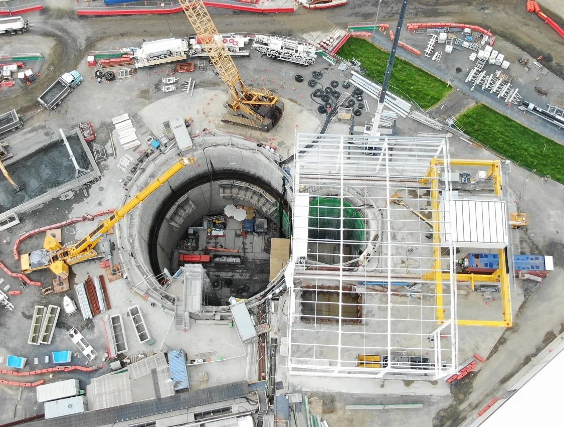 Structural steel installation works at the Central Interceptor project in Auckland by George Grant Engineering
