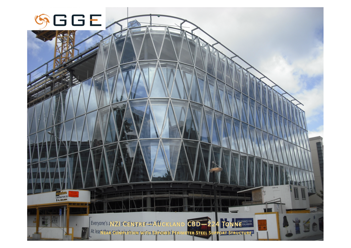 Structural steel fabrication and erection for the NZI Centre commercial building in Auckland CBD