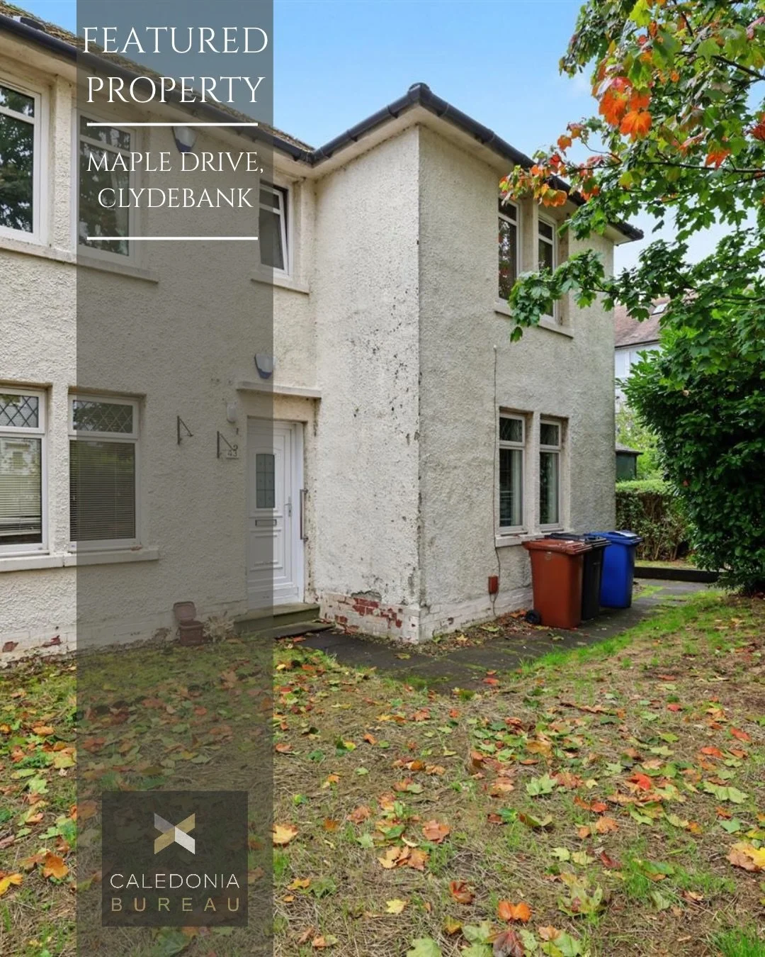 🏡𝗙𝗲𝗮𝘁𝘂𝗿𝗲𝗱 𝗣𝗿𝗼𝗽𝗲𝗿𝘁𝘆

📍Maple Drive, Clydebank
💰Offers Over: &pound;119,000

Sought after two bedroom front and back door lower cottage flat with private front and back gardens situated within the popular Parkhall/Clydebank locality a