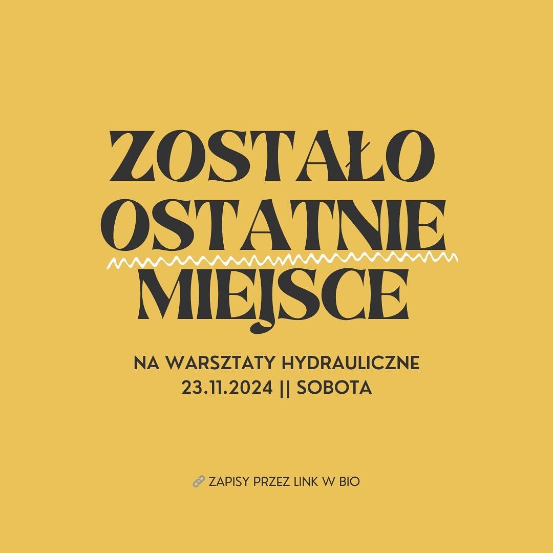 Zostało nam już tylko jedne miejsce na nasze listopadowe warsztaty hydrauliczne z Doktorem Mariuszem! 👨🏻&zwj;🔧

Więc jeśli chcecie się jeszcze załapać i nauczyć się panować nad domowymi wodnymi kryzysami, to jest ten moment ☝️

Co będziemy robić?
