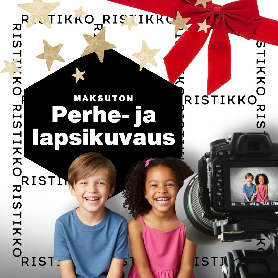 Studio Expressin maksuton perhe- ja lapsikuvaus saapuu Ristikon joulunavaukseen 8.11. lauantaina. Kuvaustilaisuus on maksuton, maksat vain tilaamistasi kuvista. Voit katsella ja tilata kuvia rauhassa kotonasi, tilaat ainoastaan, jos olet tyytyvä