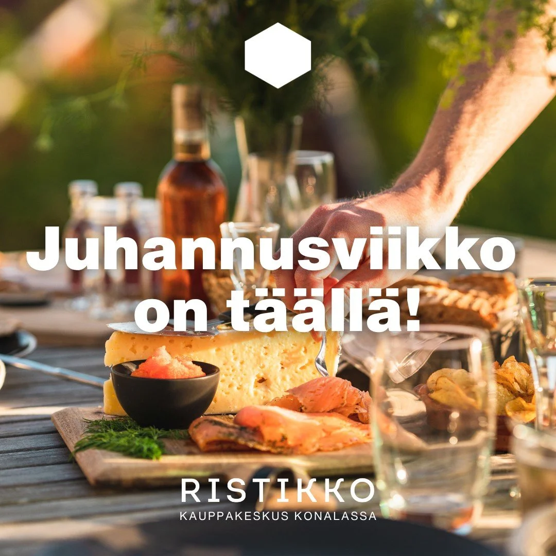 Juhannuksen valmistelut hoituvat helposti Ristikossa.
☀️ K-Supermarketista l&ouml;yd&auml;t juhannusp&ouml;yd&auml;n antimet
☀️ Tokmannilta m&ouml;kin, pihan ja grillauksen tarvikkeet
☀️ NORMALista aurinkovoiteet ja kes&auml;n suosikkituotteet
☀️ Pit