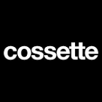 The word 'Cossette' written in white lowercase letters on a black background.