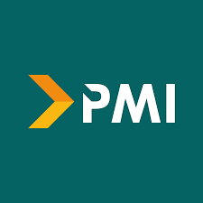 PMI logo with an orange arrow design on a teal background.