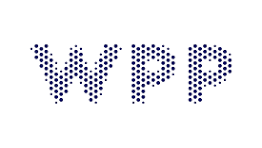 Logo with the letters 'WPP' in a dotted pattern.