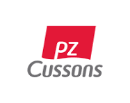 PZ Cussons logo with red and gray design