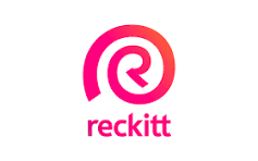 Reckitt logo with pink and white design