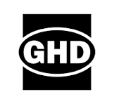 GHD logo in black and white