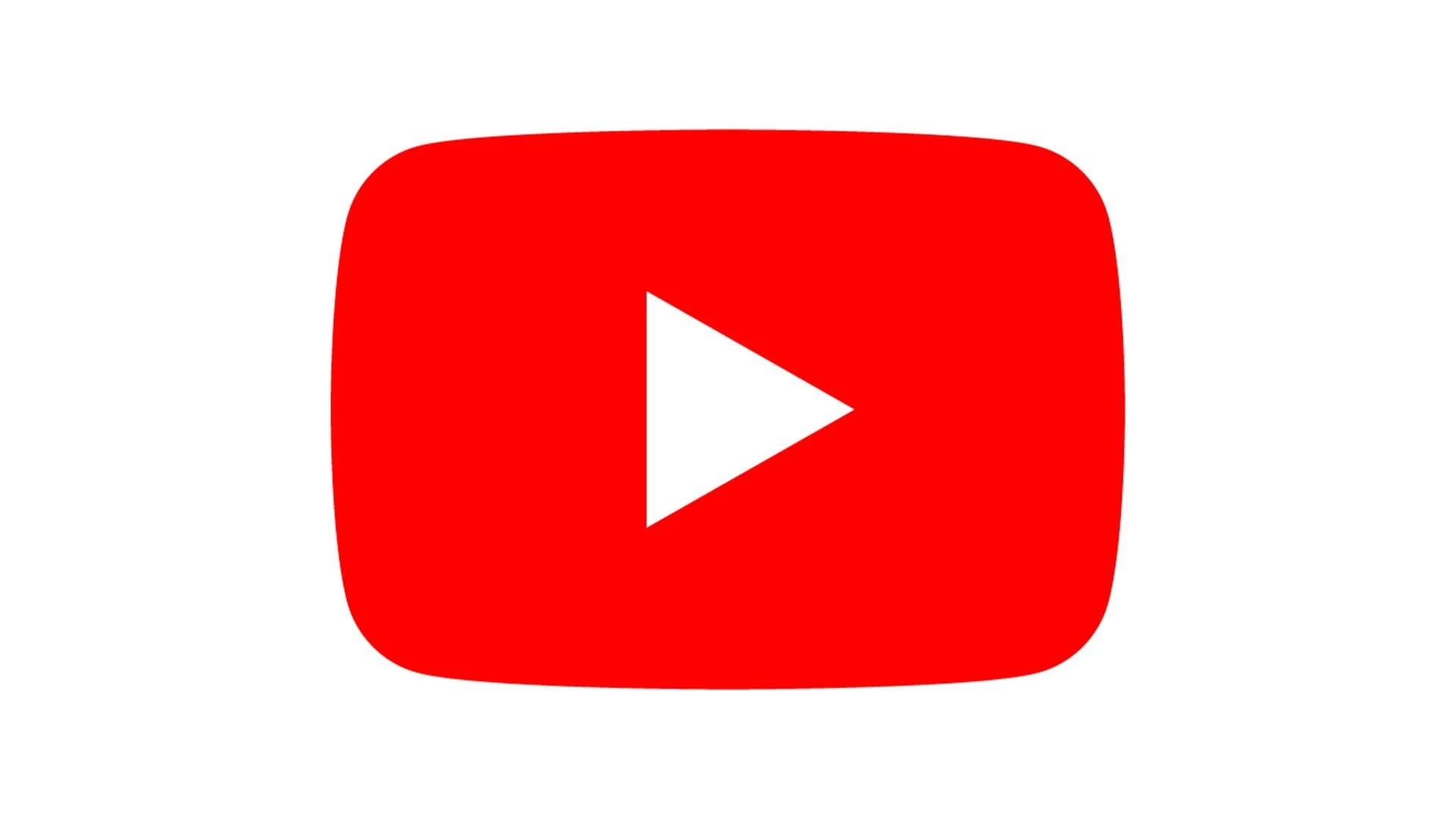 YouTube play button logo on a white background.