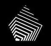 Black background with white concentric pentagon shapes creating a hypnotic optical illusion