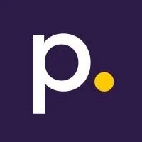 Purple background with a lowercase white 'p' and a yellow dot.