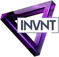 A logo with a purple triangular design and the word 'INVT' in bold letters across the center.