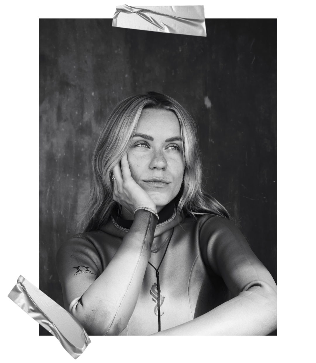freediver, black and white portrait, cassandra svaricek