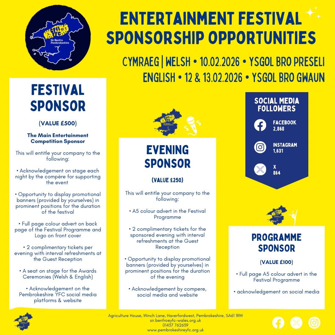 🌟𝗖𝗬𝗙𝗟𝗘𝗢𝗘𝗗𝗗 𝗡𝗔𝗪𝗗𝗗&bull;𝗦𝗣𝗢𝗡𝗦𝗢𝗥𝗦𝗛𝗜𝗣 𝗢𝗣𝗣𝗢𝗥𝗧𝗨𝗡𝗜𝗧𝗜𝗘𝗦🌟 

We are seeking sponsorship for our upcoming Entertainment Festival &amp; we would be very grateful if local businesses would consider supporting our organisati