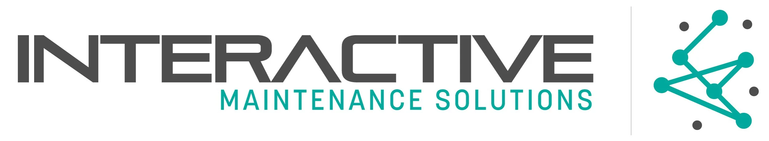 Logo for Interactive Maintenance Solutions with a geometric design on the right.