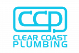 Clear Coast Plumbing logo with CCP letters in blue