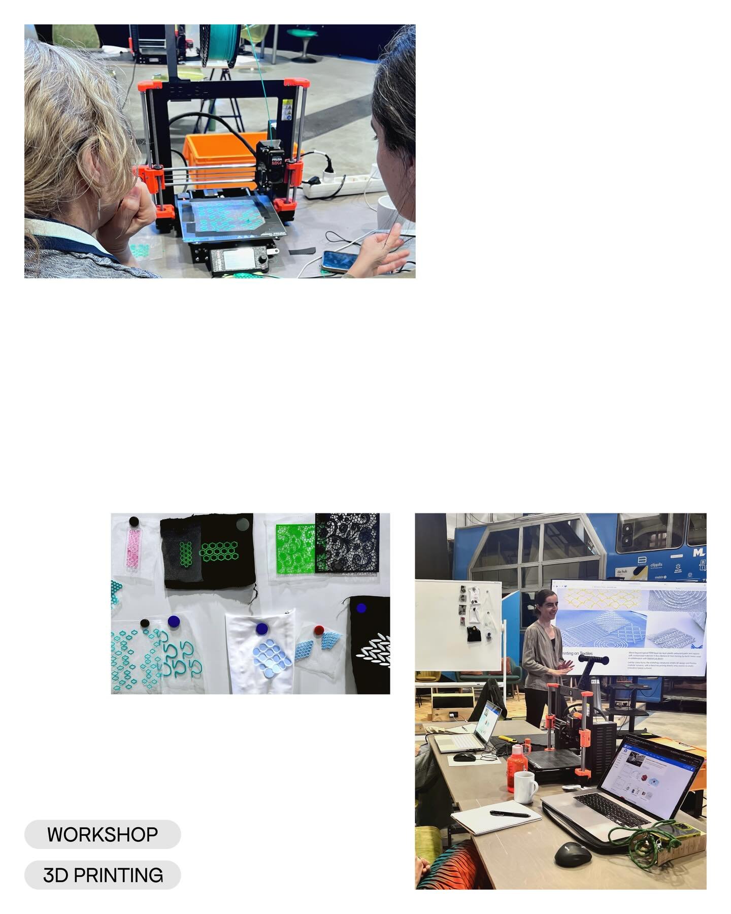 Insights from our 3D PRINTING ON TEXTILES Workshop

Over the course of the workshop, participants experimented at the intersection of textiles and additive manufacturing &ndash; creating printed textures, flexible structures, and running hands-on mat