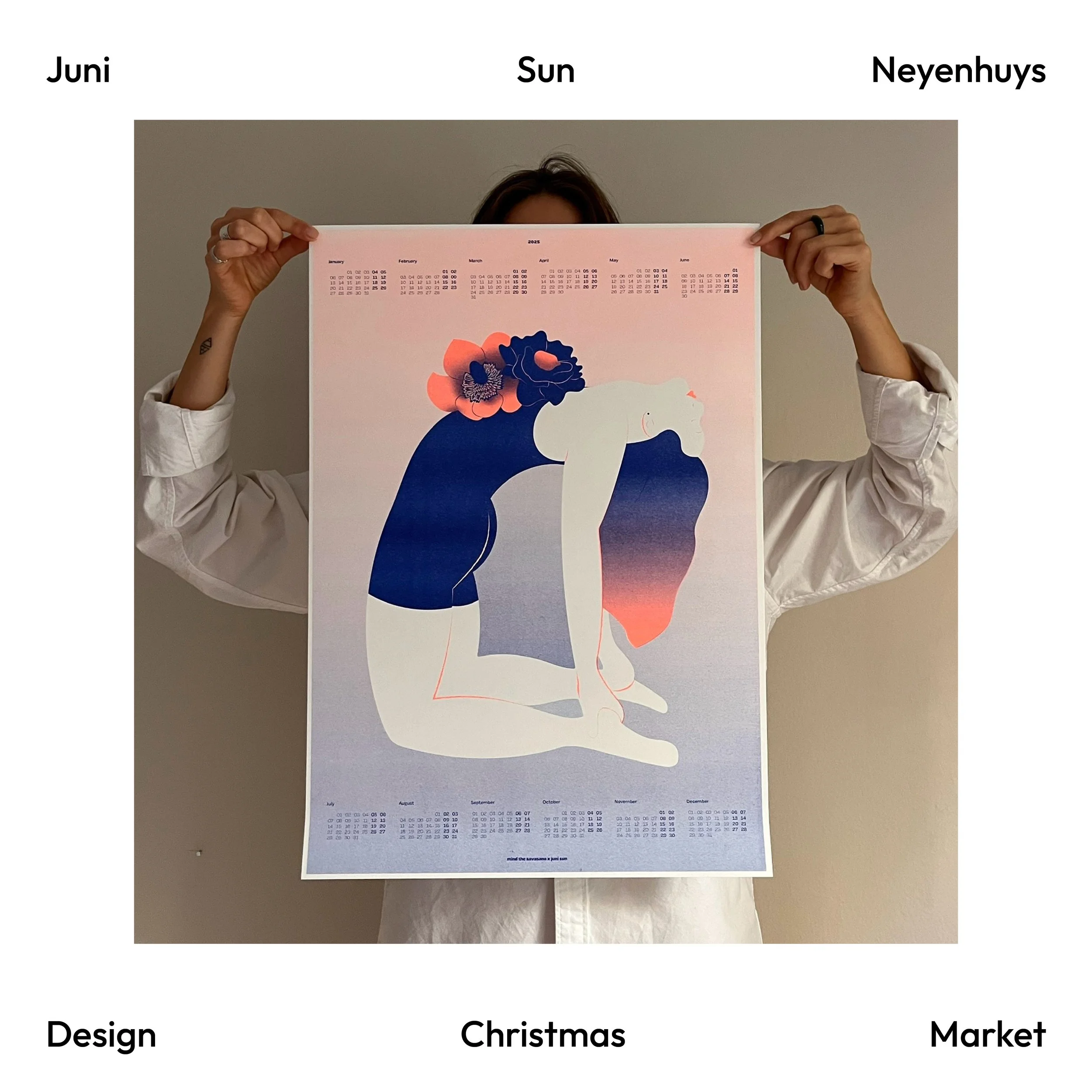 Juni is a Berlin-based designer and illustrator. Expansion is a Riso print calendar for 2025, available in a limited edition of 110 copies.
