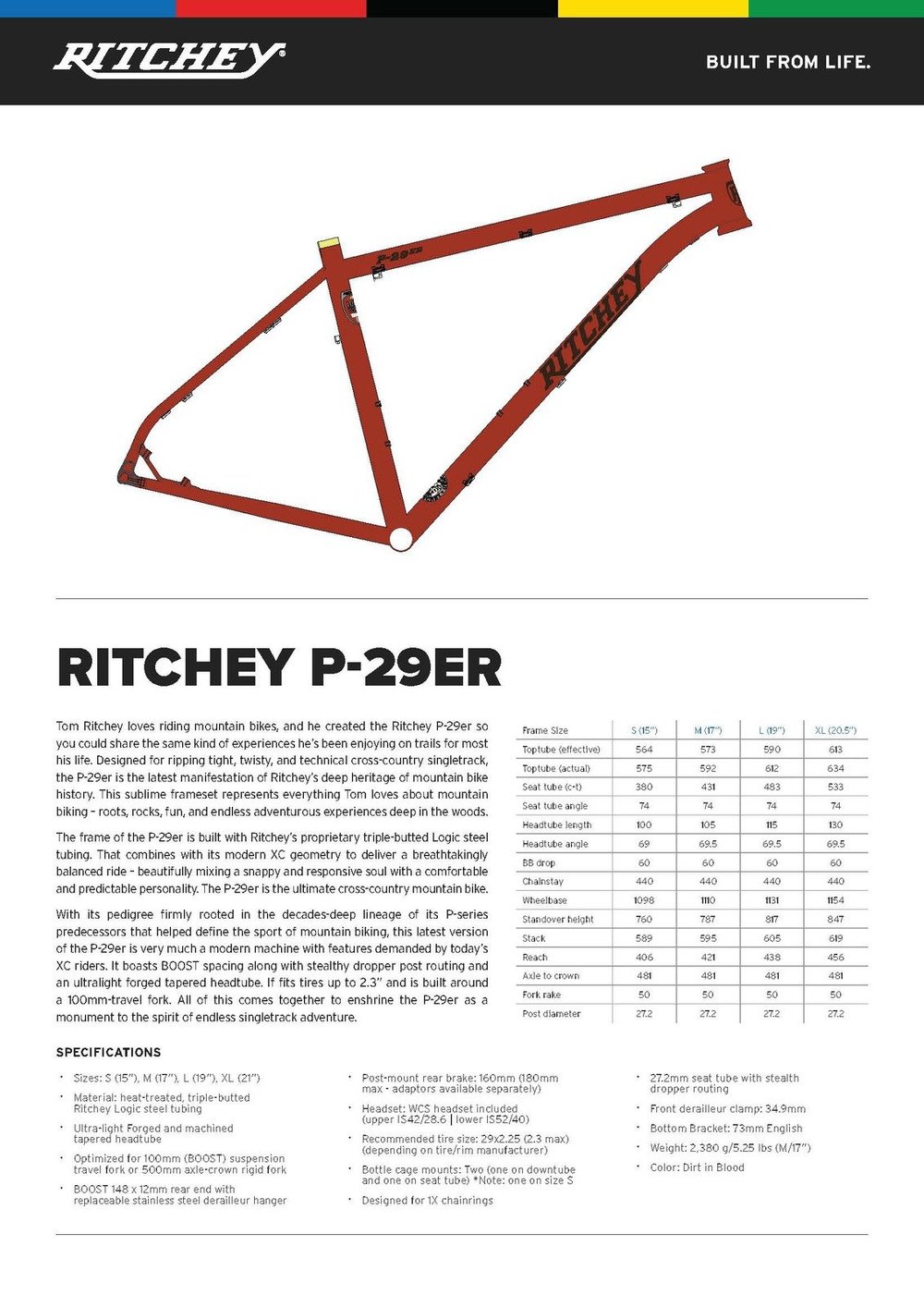 Ritchey Frame MTN WCS P-29er V3 Steel TEAM EDITION — Jetnikoff - Main Image