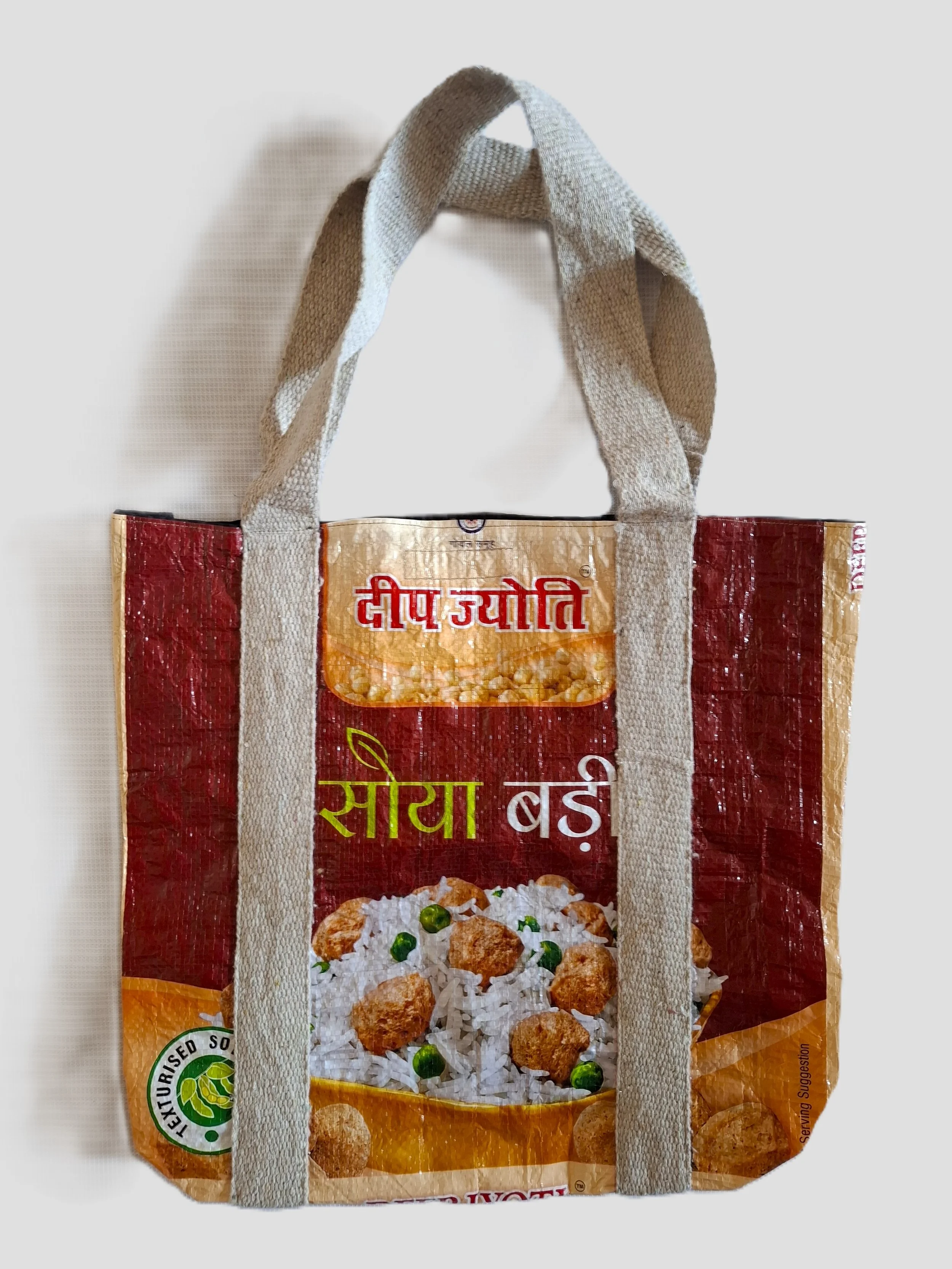 Tote bag made from ricebag