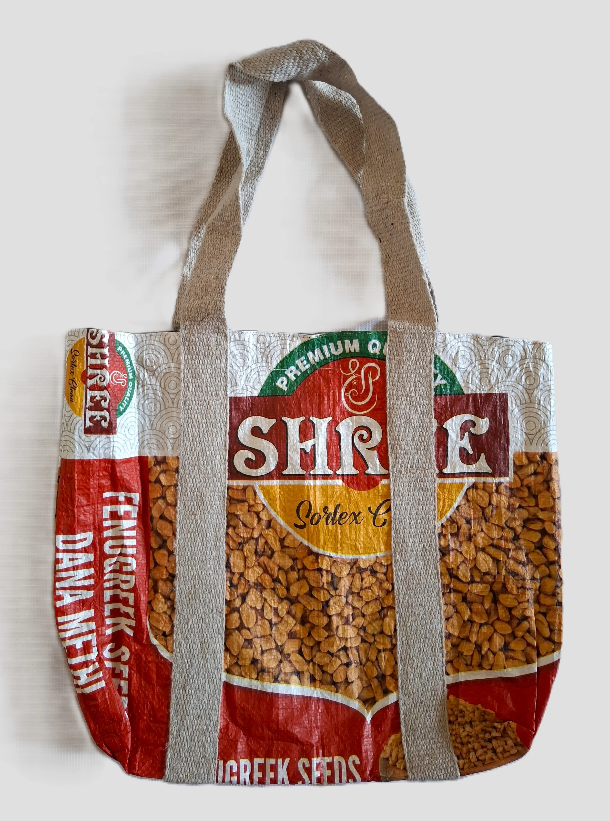 Tote bag made from ricebag