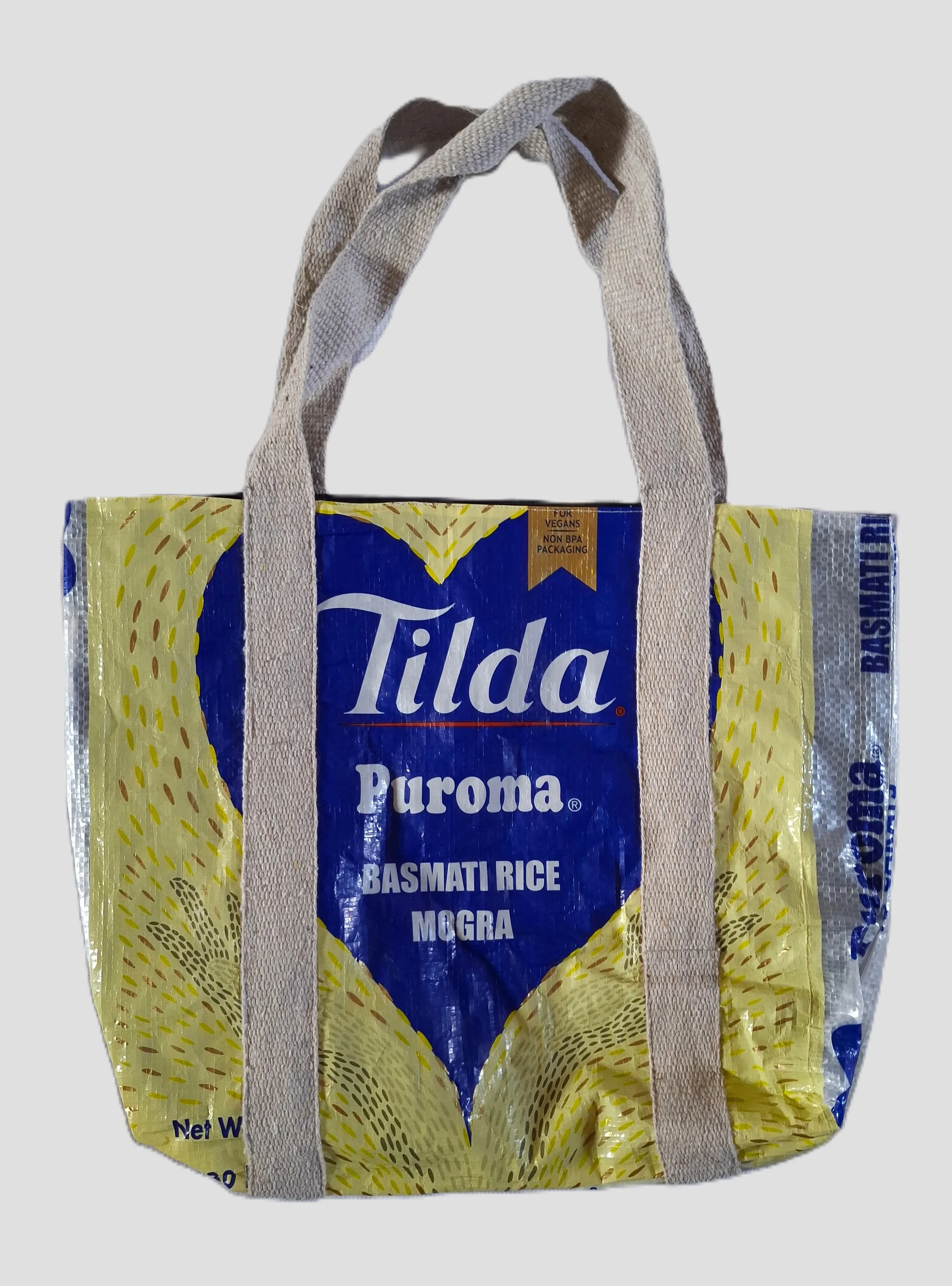 Tote bag made from ricebag