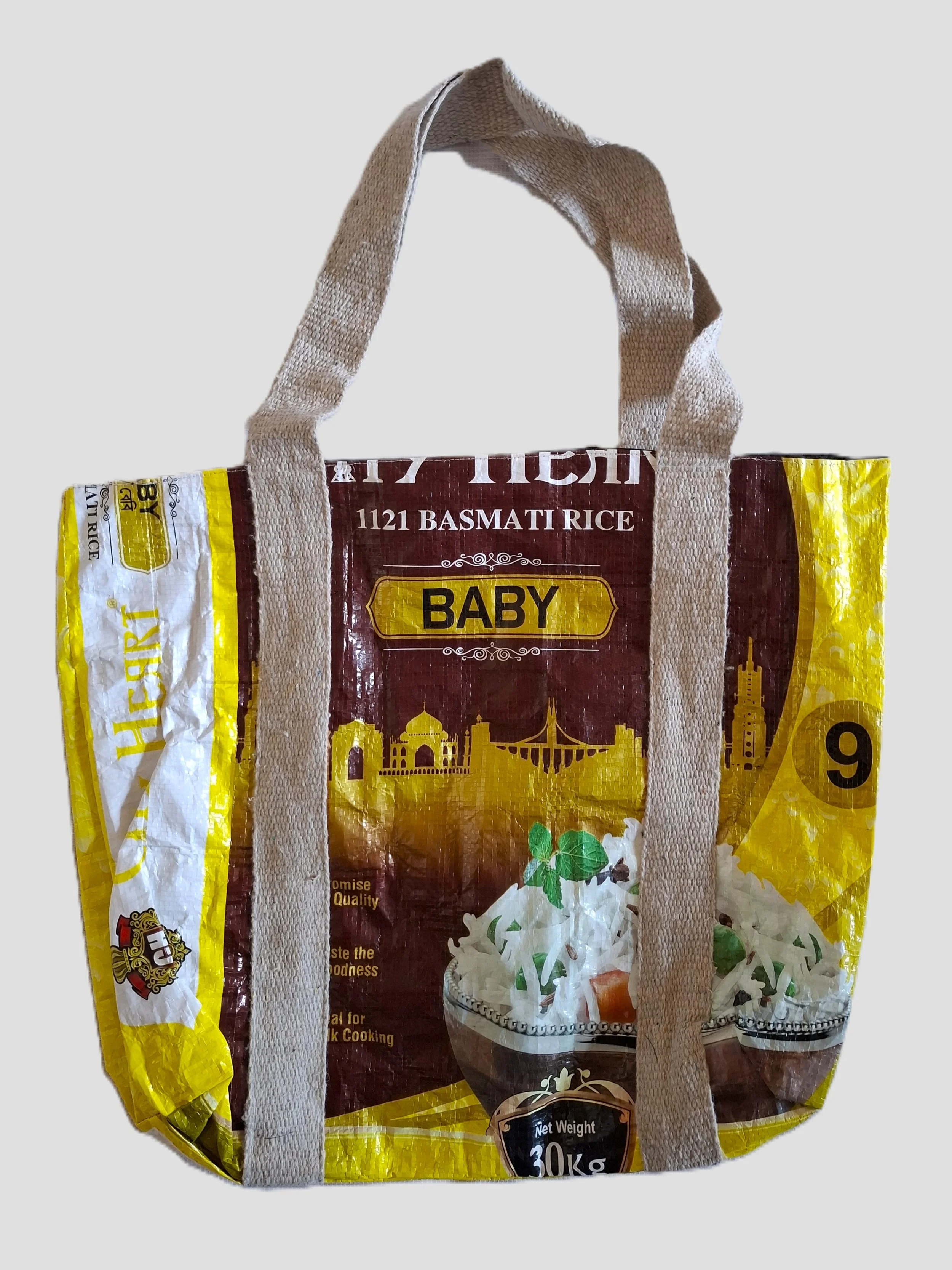 Tote bag made from ricebag