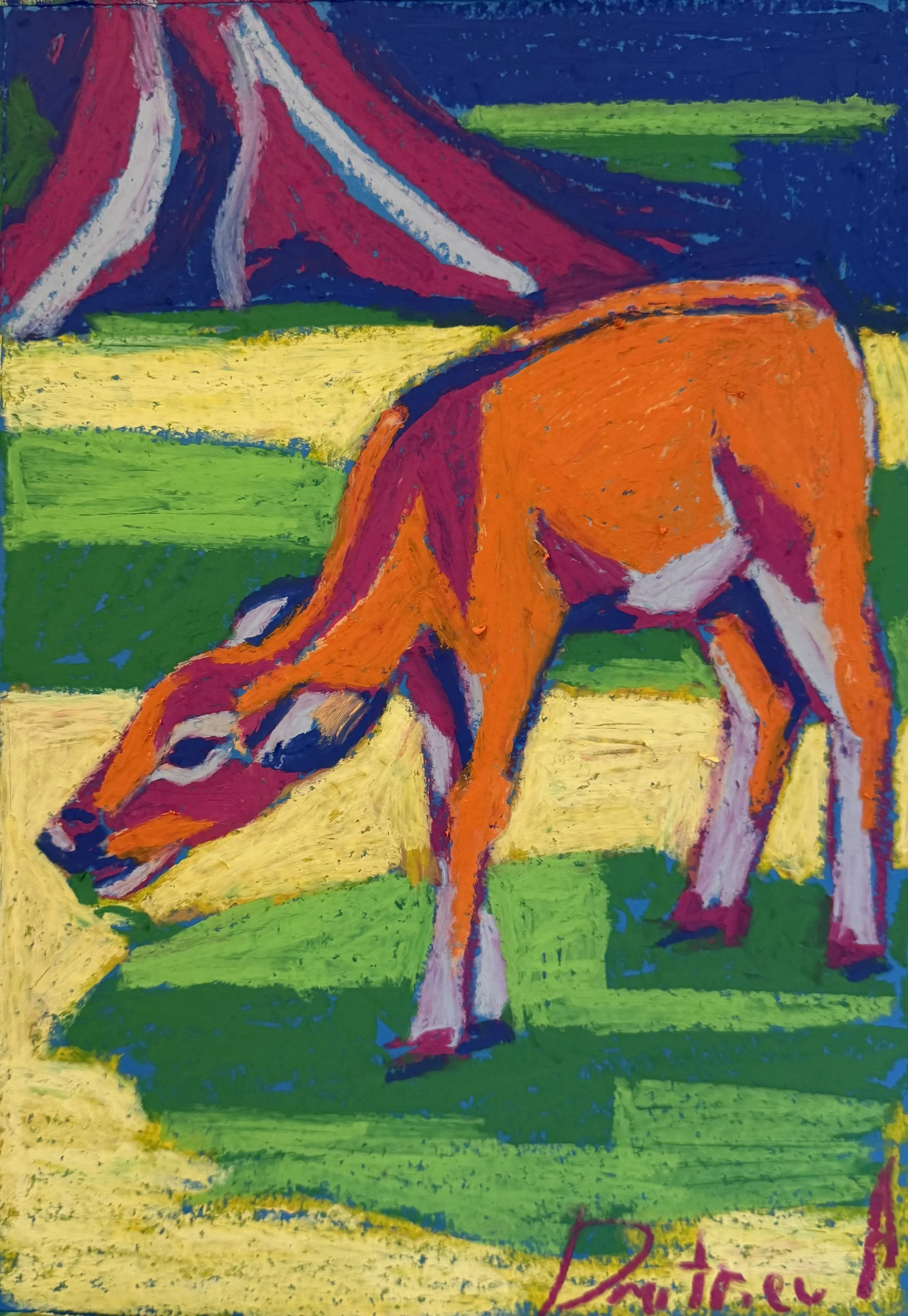 CALF, 2025
Oil pastel on color paper
16 1/2 × 11 4/5 in | 42 × 30 cm
Unique work
Includes a Certificate of Authenticity
US$500