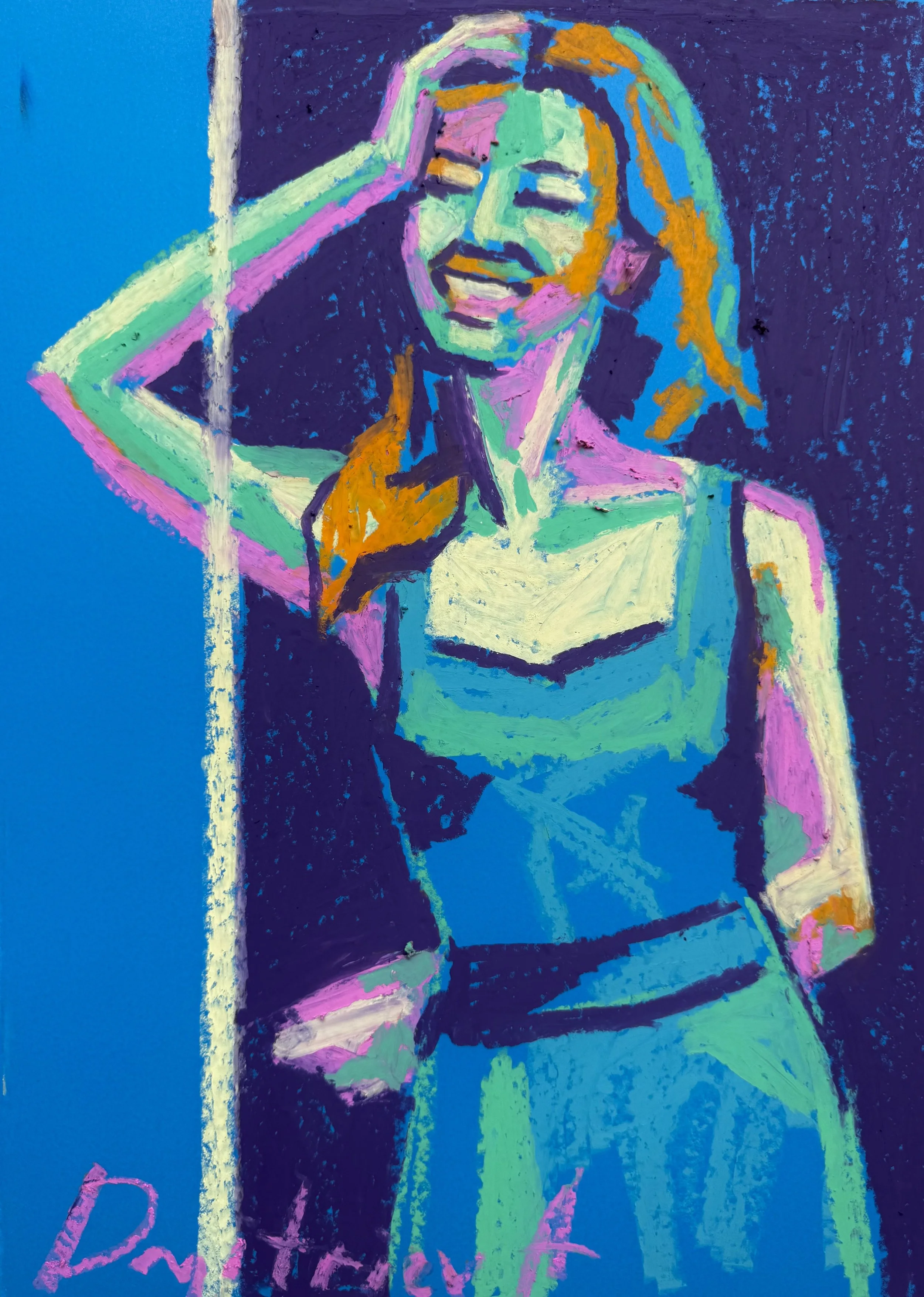 BY THE GLASS DOOR, 2025
Oil pastel on color paper
16 1/2 × 11 4/5 in | 42 × 30 cm
Unique work
Includes a Certificate of Authenticity
US$450