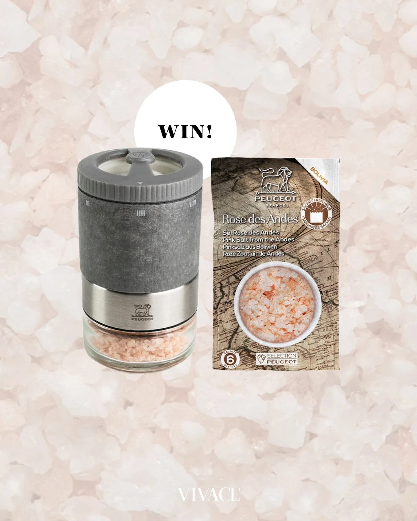 WIN! &bull; een Peugeot Saveurs zoutmolen!⁠
⁠
Peugeot Saveurs introduceert het nieuwe ZIRLION-mechanisme. Het is de allereerste zoutmolen die zout tot ultrafijne poedervorm kan malen, zonder in te leveren op smaak. Sterker nog: dankzij deze technolog