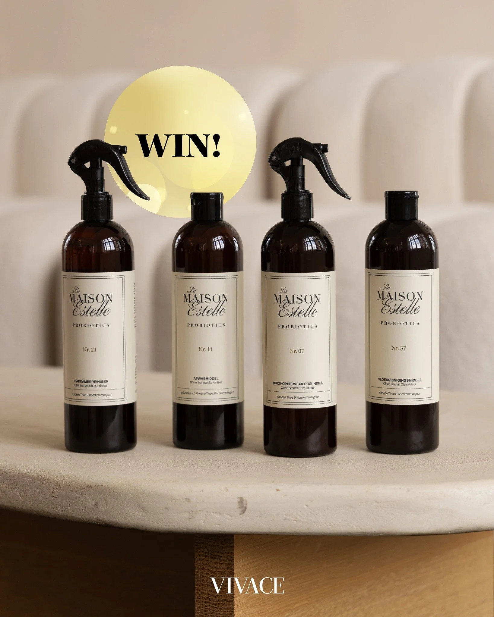 ✨ 𝗪𝗜𝗡 &bull; 𝗪𝗜𝗡 &bull; 𝗪𝗜𝗡 ✨
Perfect voor jouw voorjaarsschoonmaak!

𝗘𝘀𝘁𝗲𝗹𝗹𝗲 𝗖𝗿𝘂𝗶𝗷𝗳𝗳 𝗹𝗮𝗻𝗰𝗲𝗲𝗿𝘁 𝗟𝗮 𝗠𝗮𝗶𝘀𝗼𝗻 𝗘𝘀𝘁𝗲𝗹𝗹𝗲
De lijn bestaat uit vier producten: een multi-reiniger, afwasmiddel, vloerreiniger en badka