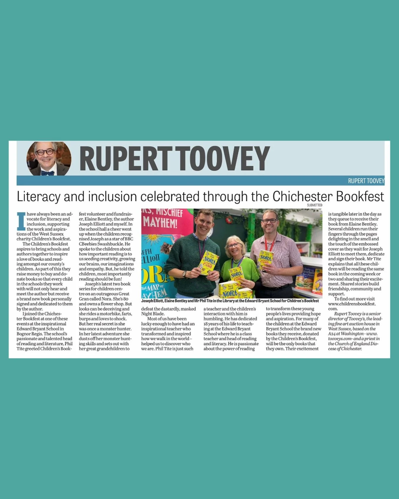 We made it into this week&rsquo;s Observer Series, County Times and West Sussex Gazette! 

It was such a special day at @edwardbryantschool &mdash; @joseph_elliott1 had the whole school hall cheering, and every child went home with a brand new signed