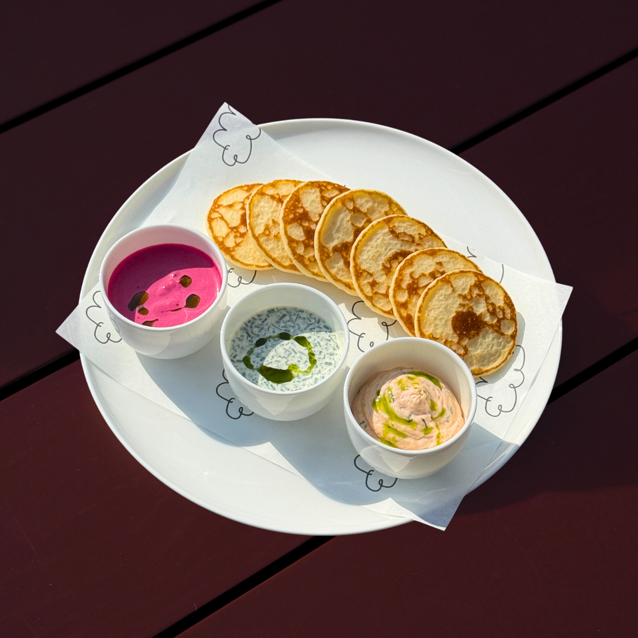 Blinis mit drei Aufstrichen