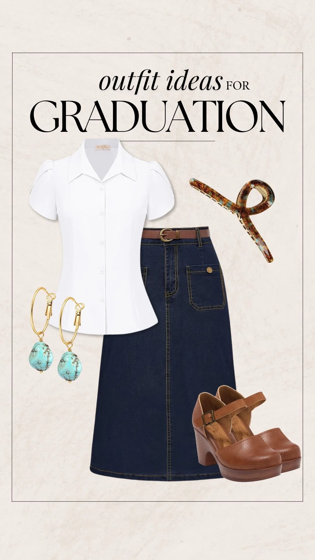 Graduation Outfit Ideas -Denim Maxi Skirt