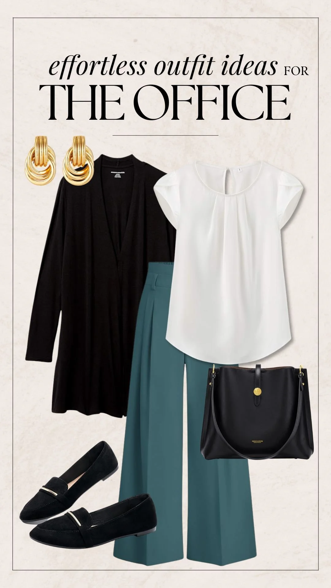 Business Casual Outfit Ideas - Teal Pants and Cardigan