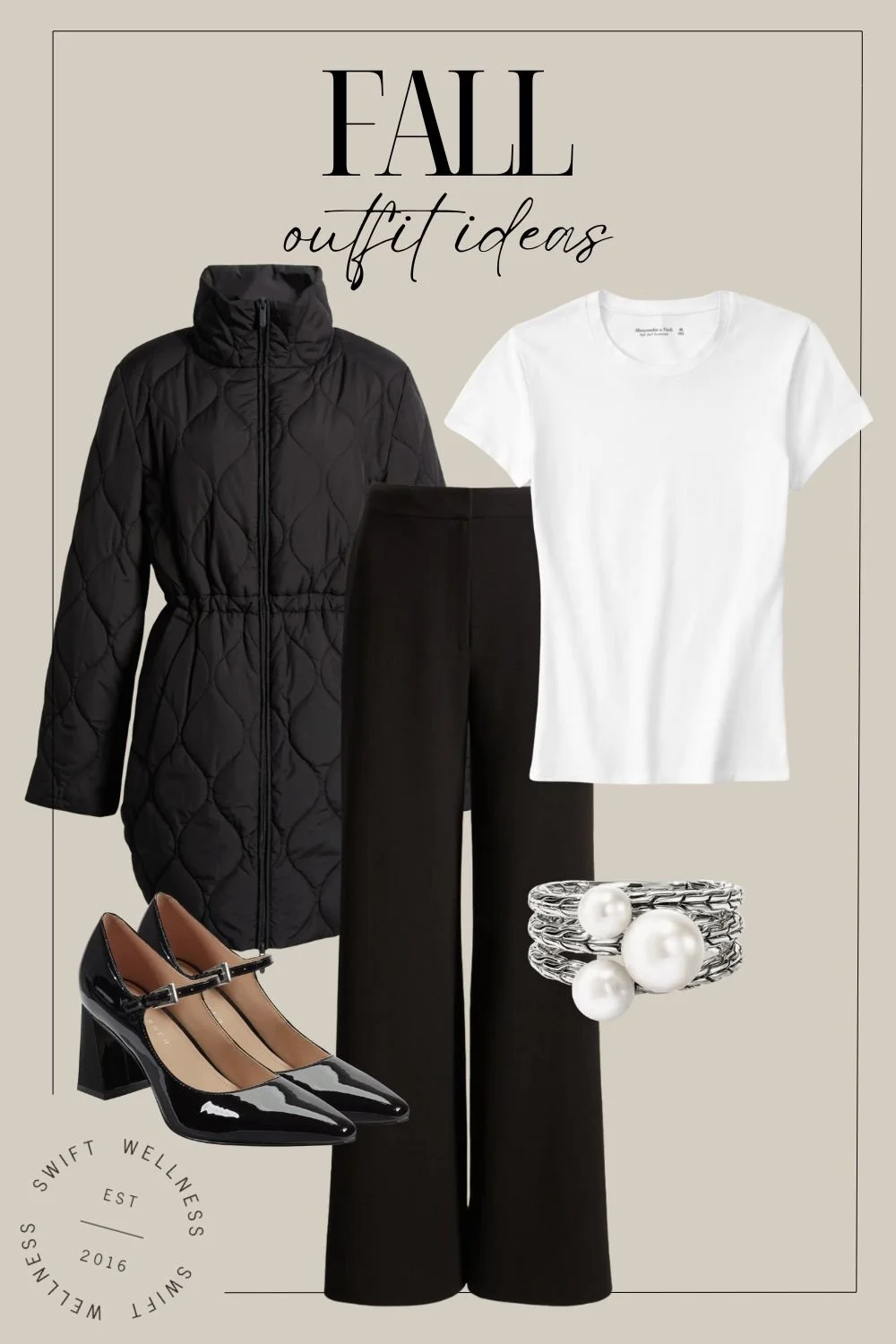 Fall Outfit Ideas - Black and White With Jacket