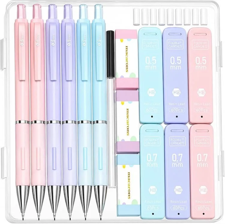 Best Aesthetic School Supplies - Mechanical Pencil Set