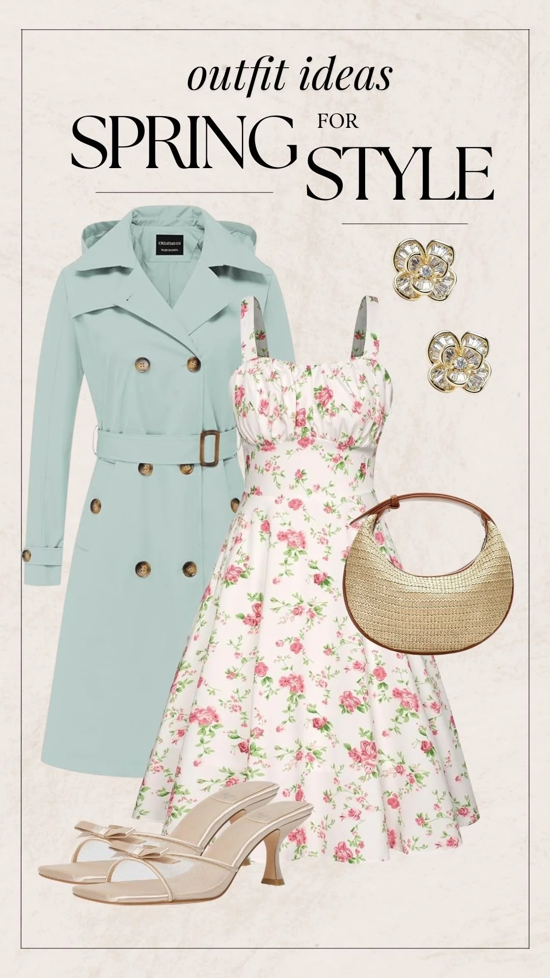 Cute Spring Outfit Ideas - Trench Coat + Dress