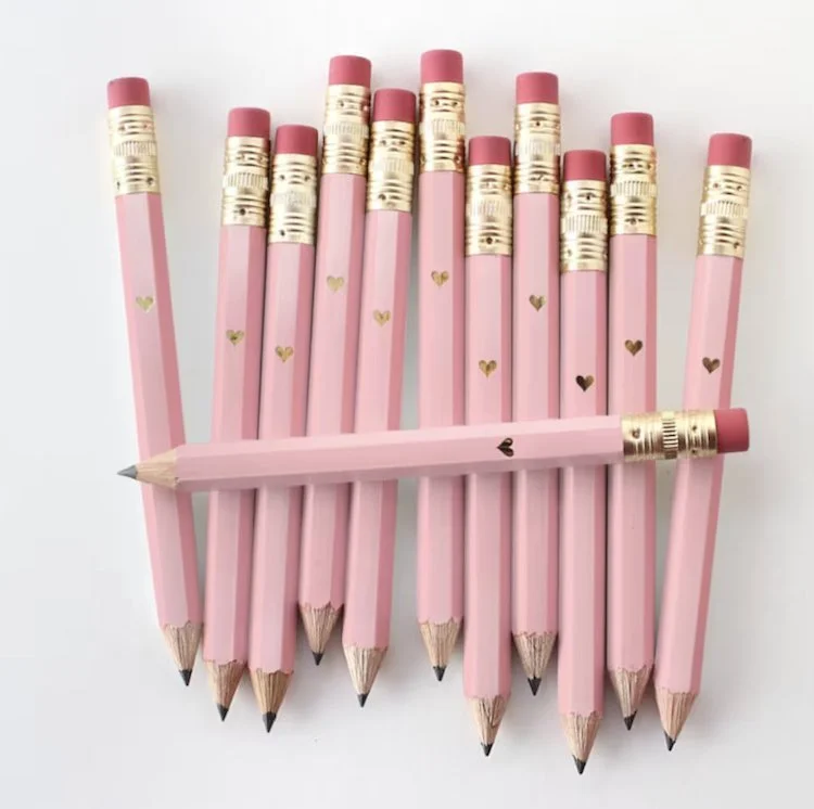 Best Aesthetic School Supplies - Mini Heart Pencils