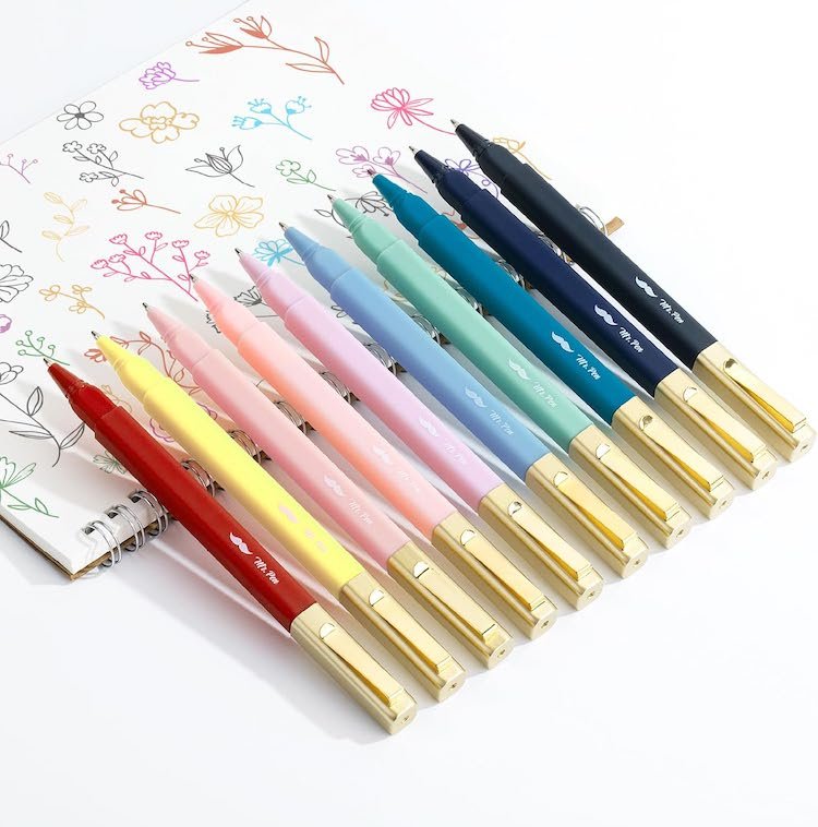 Best Aesthetic School Supplies - Colorful No Smear Ink Pens