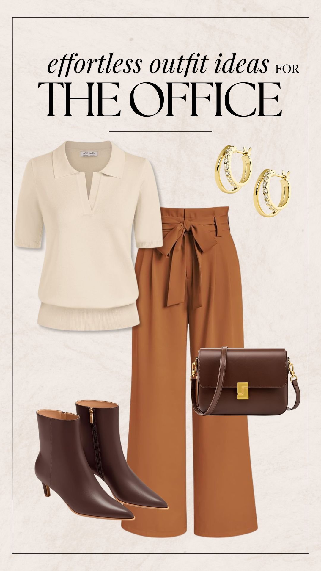 Business Casual Outfit Ideas - Polo + Paper Bag Pants