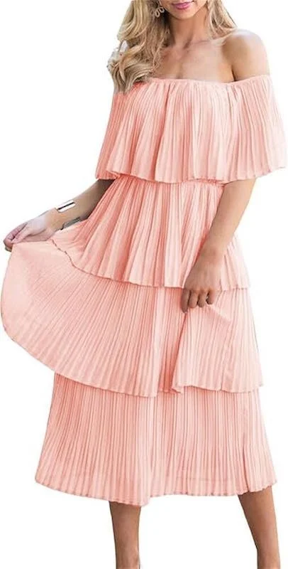 Summer Wedding Guest Dresses - ETCYY Off The Shoulder Tiered Dress