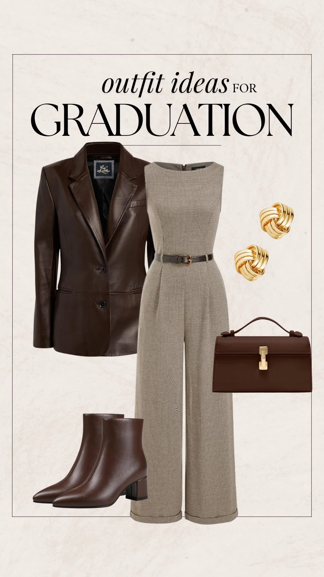 Graduation Outfit Ideas - Houndstooth Jumpsuit