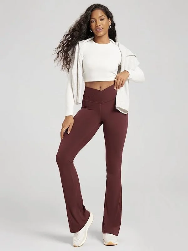 Best Workout Clothes On Amazon - Crossover Flare Leggings