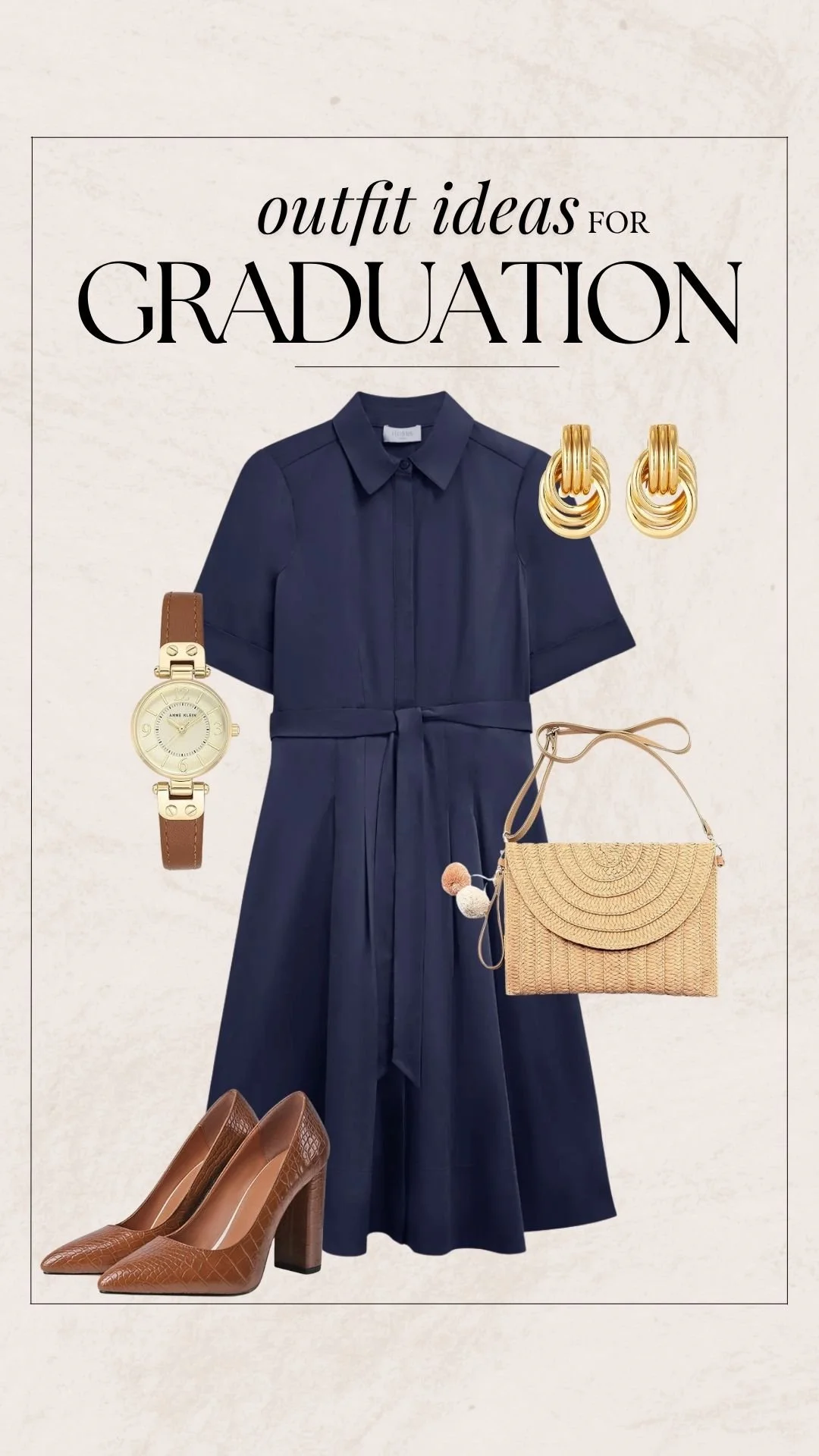 Graduation Outfit Ideas - Blue Shirt Dress