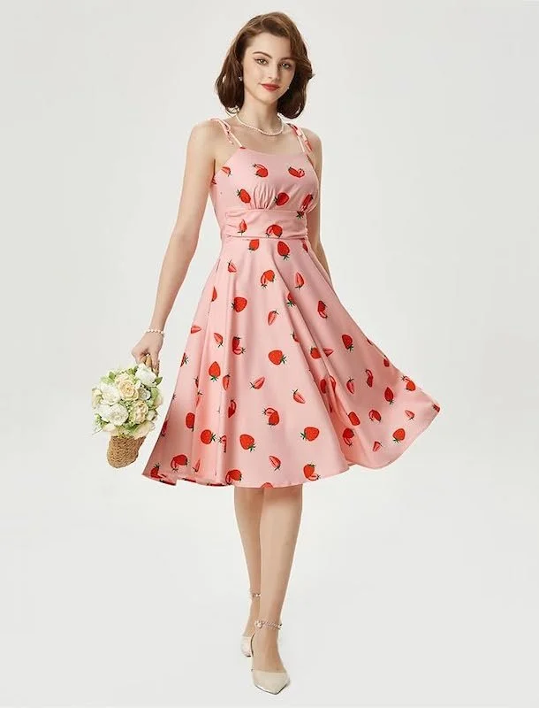 Best Spring Dresses On Amazon - Pink Strawberry Print Dress