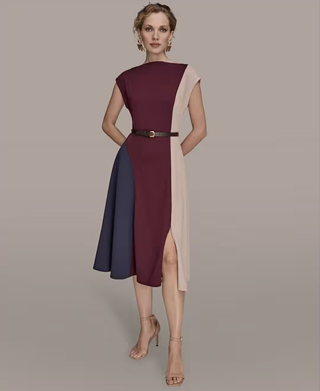 Best Spring Wedding Guest Dresses - Donna Karan Colorblocked A-Line Dress