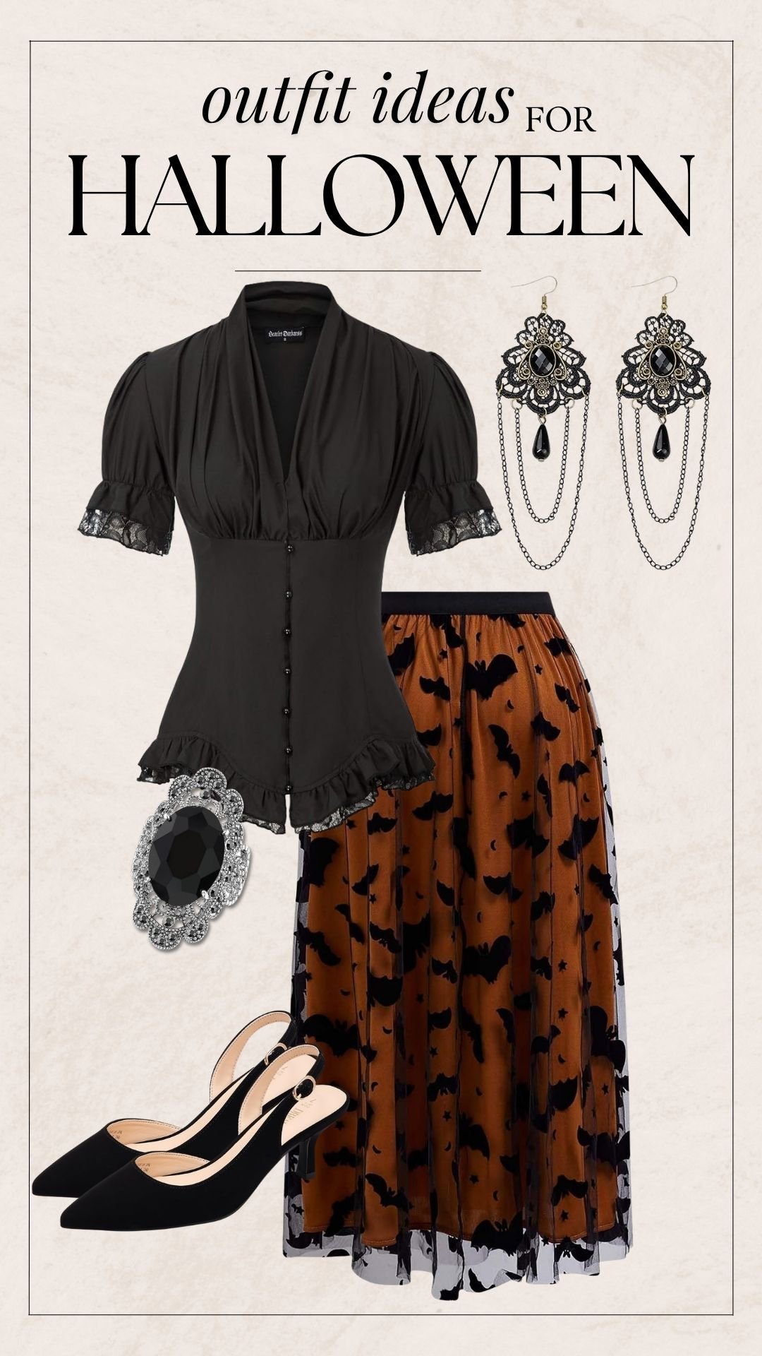 Halloween Themed Outfit Ideas - Orange Tulle Skirt + Blouse